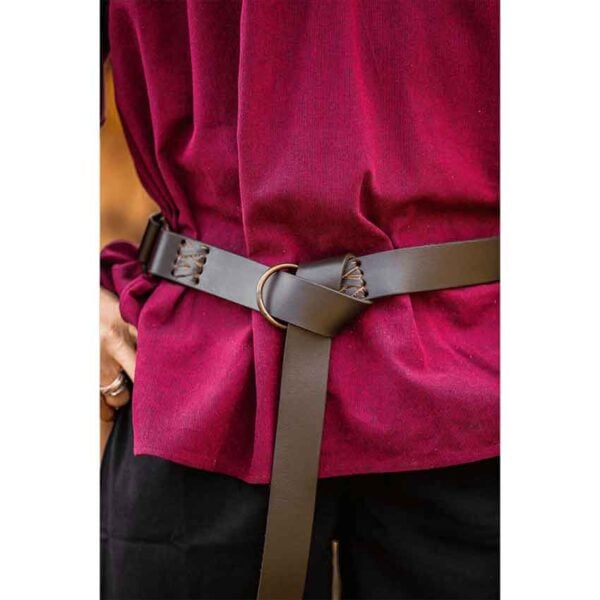 Conrad Stitched Medieval Ring Belt - Brown