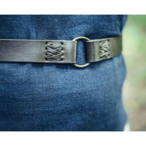 Conrad Stitched Medieval Ring Belt - Black