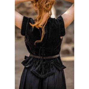 Adrienne Women's Velvet Medieval Bodice - Black