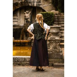 Selma Women's Embroidered Medieval Bodice - Green