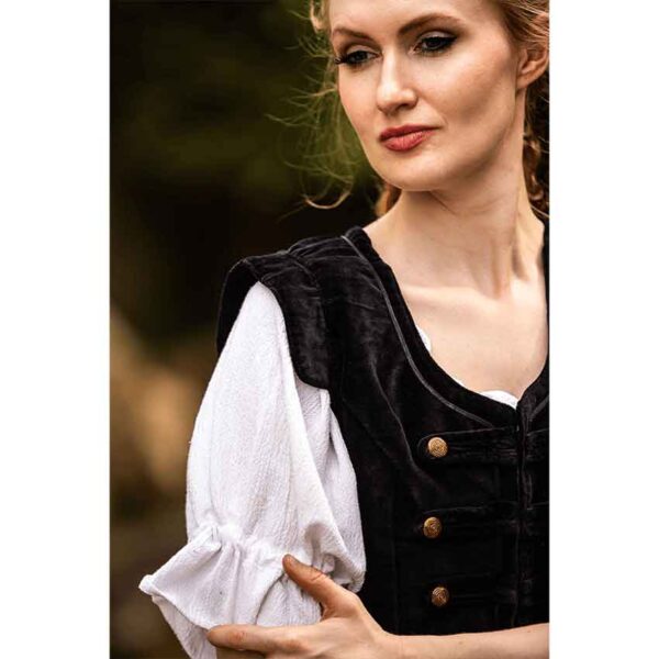 Adaliz Medieval Military Bodice - Black