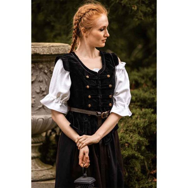 Adaliz Medieval Military Bodice - Black