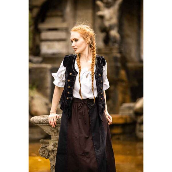 Adaliz Medieval Military Bodice - Black