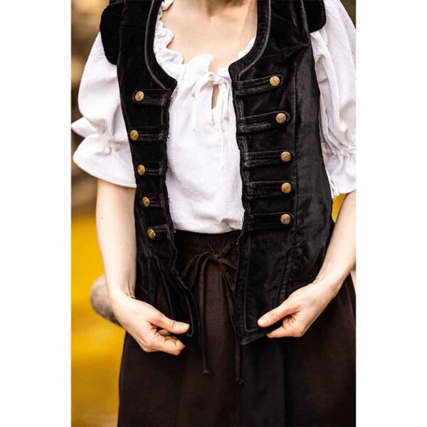 Adaliz Medieval Military Bodice - Black