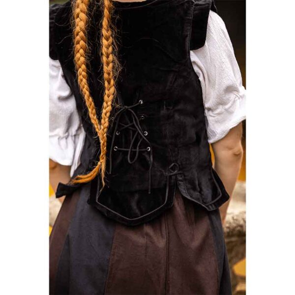 Adaliz Medieval Military Bodice - Black