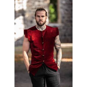 Heinrich Mens Lined Medieval Vest - Red