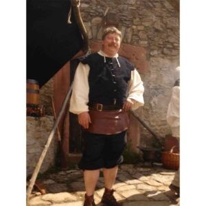 Heinrich Mens Lined Medieval Vest - Black