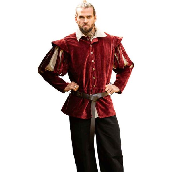Brandolf Landsknecht Slit Sleeve Doublet - Red