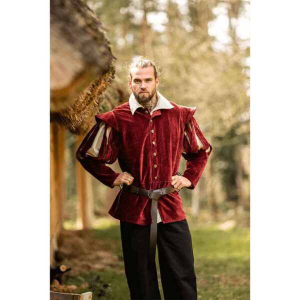 Brandolf Landsknecht Slit Sleeve Doublet - Red