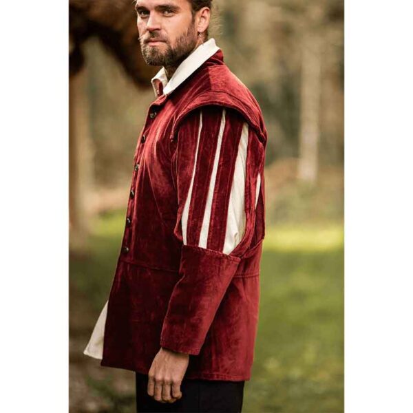 Brandolf Landsknecht Slit Sleeve Doublet - Red