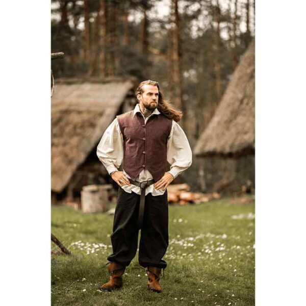 Irvin Hand Woven Cotton Medieval Vest - Brown