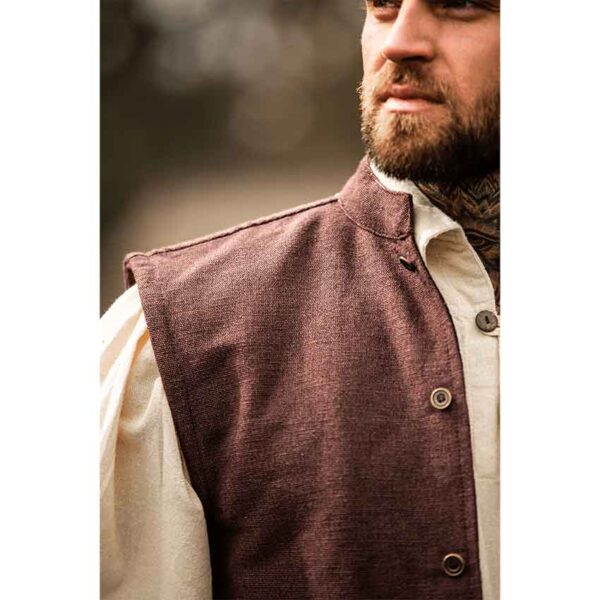Irvin Hand Woven Cotton Medieval Vest - Brown