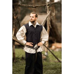 Irvin Hand Woven Cotton Medieval Vest - Black