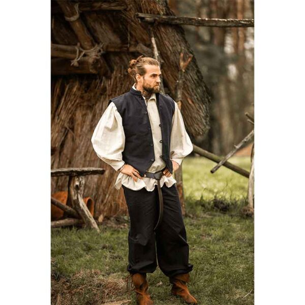 Irvin Hand Woven Cotton Medieval Vest - Black