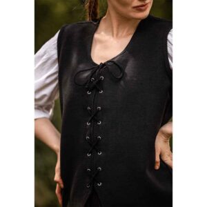 Franziska Women's Medieval Vest - Black