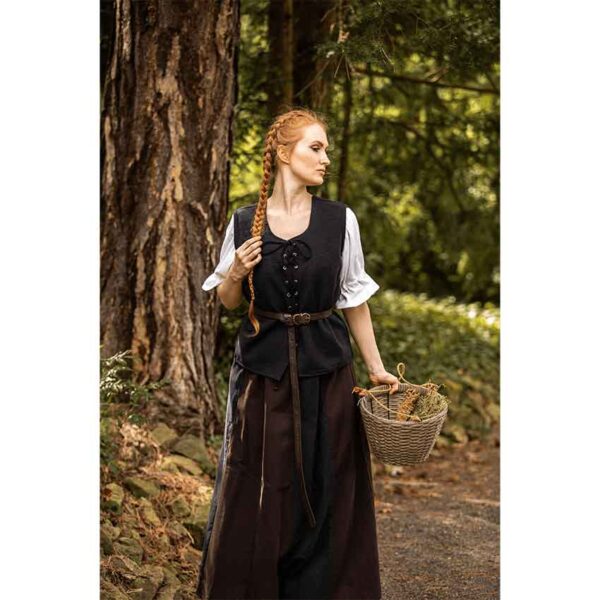 Franziska Women's Medieval Vest - Black
