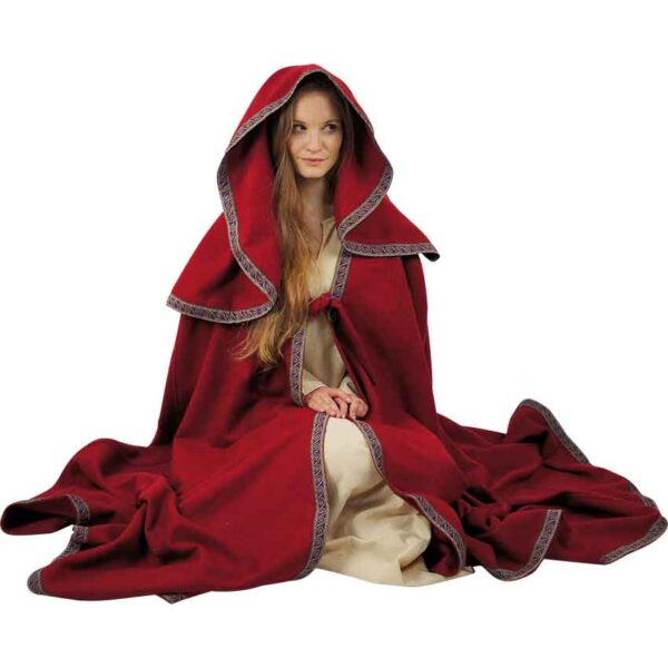 Theresa Oversized Hooded Cloak - Red