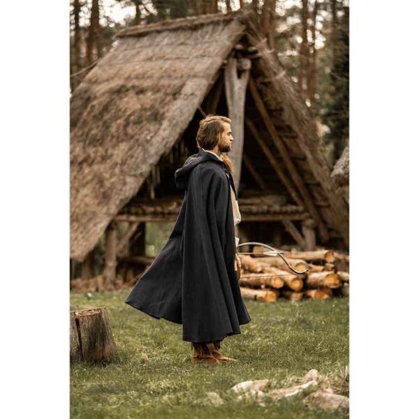 Frantz Cotton Adventurer's Cloak - Black