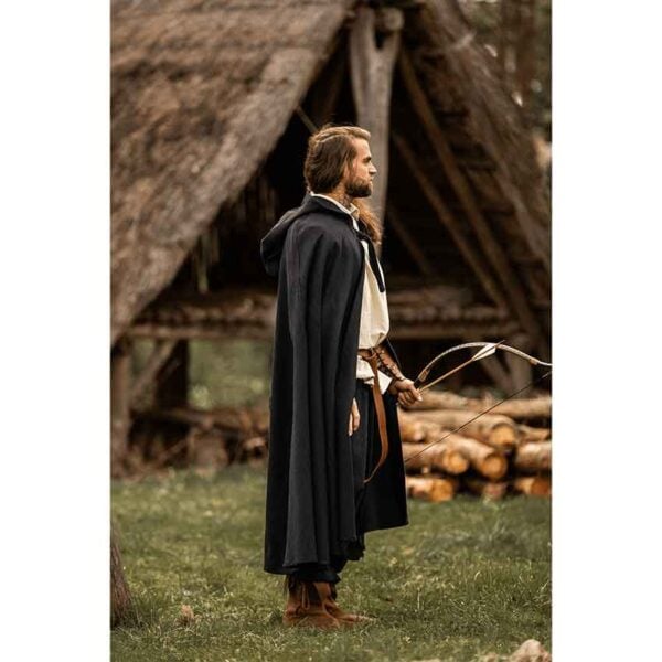 Frantz Cotton Adventurer's Cloak - Black