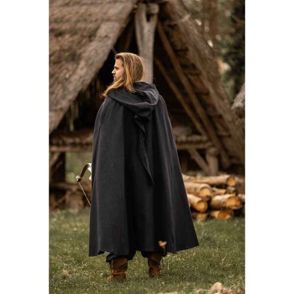 Frantz Cotton Adventurer's Cloak - Black