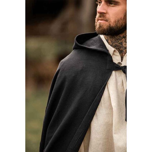 Frantz Cotton Adventurer's Cloak - Black