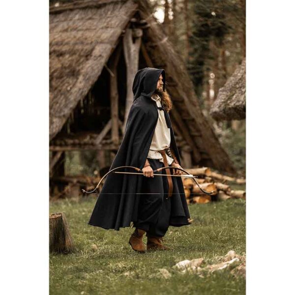 Frantz Cotton Adventurer's Cloak - Black