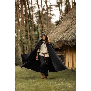 Frantz Cotton Adventurer's Cloak - Black