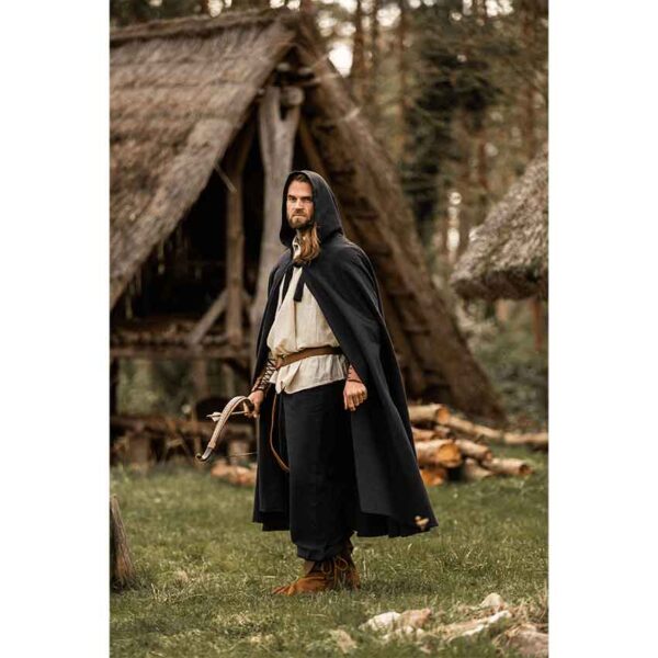 Frantz Cotton Adventurer's Cloak - Black
