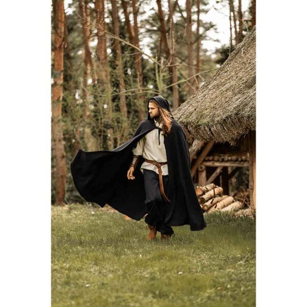 Frantz Cotton Adventurer's Cloak - Black