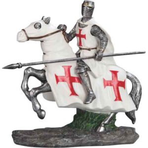 Mounted Crusader Knights Templar Statue
