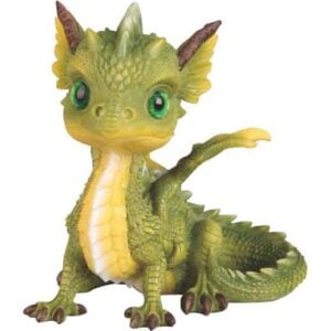 Cute Green Dragon Hatchling Statue