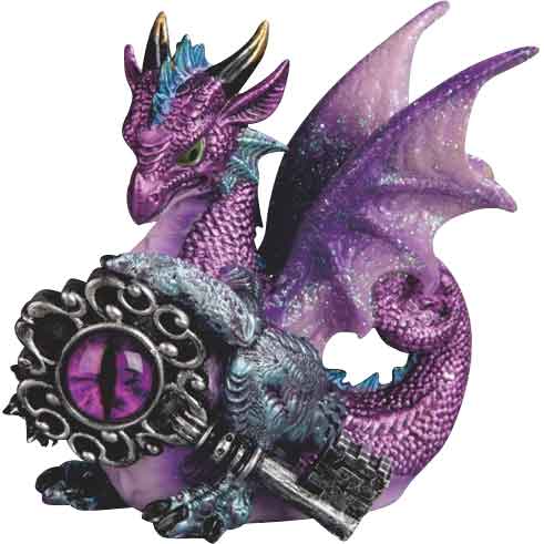 Purple Guardian of the Key Dragon Statue