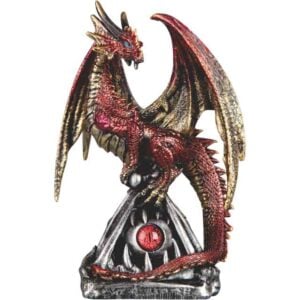 Red Watchful Eye Dragon Statue