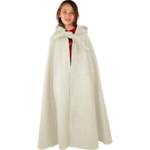 Henrik Kids Long Hooded Medieval Cloak - Natural