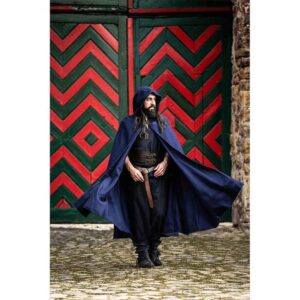 Ilmar Medieval Cloak with Dragon Clasp - Blue