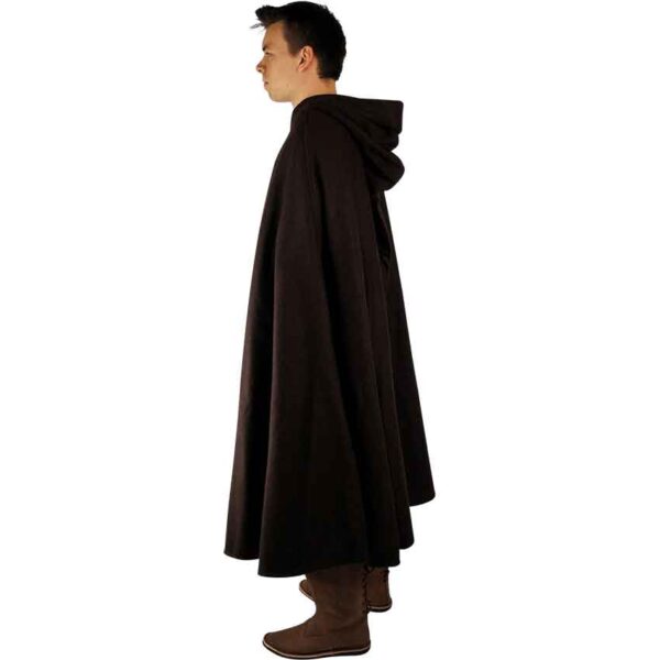 Ilmar Medieval Cloak with Dragon Clasp - Brown