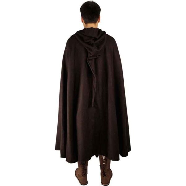 Ilmar Medieval Cloak with Dragon Clasp - Brown