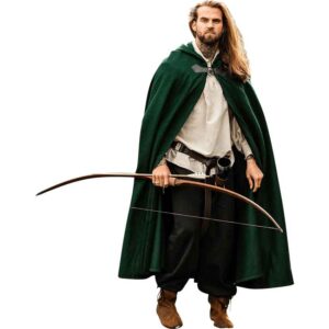 Ilmar Medieval Cloak with Dragon Clasp - Green