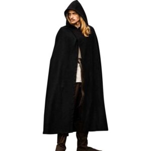 Thorian Medieval Wool Cloak - Black