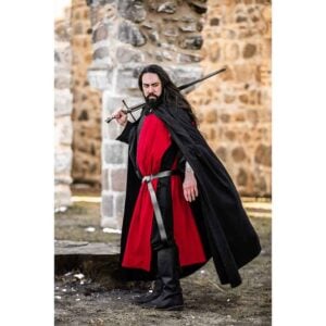 Arnulf Knights Templar Cloak - Black with Red