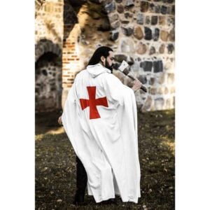 Arnulf Knights Templar Cloak - White with Red