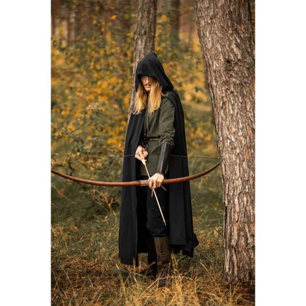 Johannes Medieval Cloak - Black