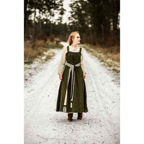 Alena Viking Linen Overdress - Green