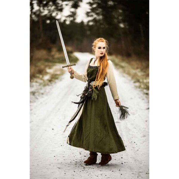 Alena Viking Linen Overdress - Green