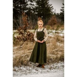 Alena Viking Linen Overdress - Green