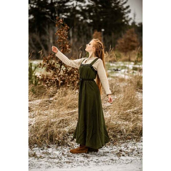 Alena Viking Linen Overdress - Green