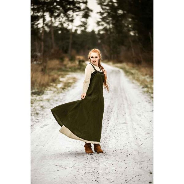 Alena Viking Linen Overdress - Green