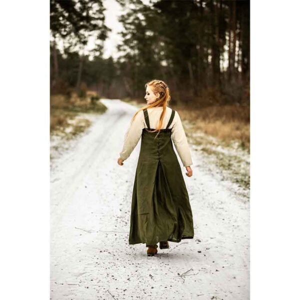 Alena Viking Linen Overdress - Green