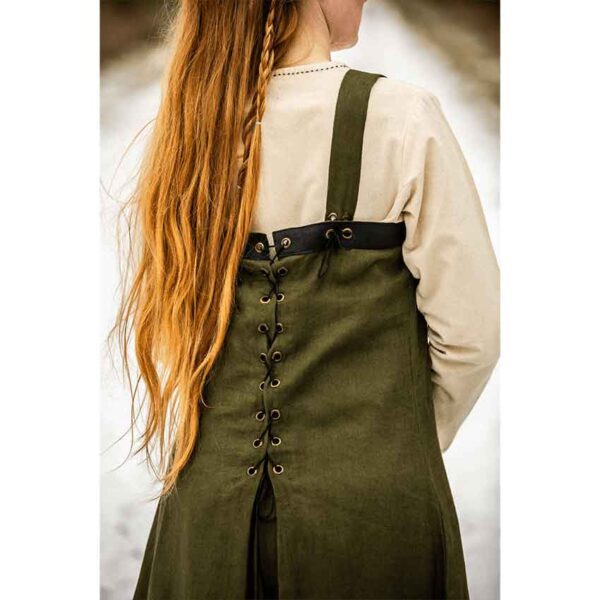 Alena Viking Linen Overdress - Green
