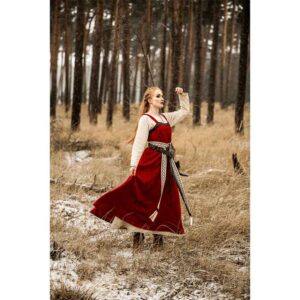 Alena Viking Linen Overdress - Red